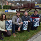 Carla Carrillo, Francesc Viaplana, Jordi Fàbrega i Carlos Guàrdia, ahir durant la presentació.