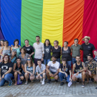 Foto de grup durant l’acte d’ahir al convent de Santa Clara.