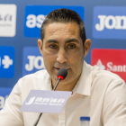Escoda, en rueda de prensa como director deportivo del Lleida.
