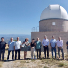 Joaquim Nadal i Gina Tost, durant la visita institucional ahir a l’Observatori del Montsec.