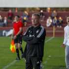 El técnico del Lleida, Ángel Viadero, en el partido del pasado fin de semana en Alzira.