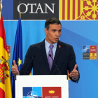 Pedro Sánchez, en roda de premsa a la cimera de l'OTAN