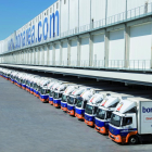 Imatge de la flota de camions amb què compta bonÀrea Corporació.