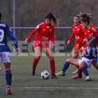 Un moment del partit de l'AEM al camp de l'Oviedo.