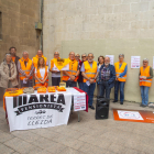 Una concentració de la Marea Pensionista de Lleida el mes de maig passat davant la Paeria.