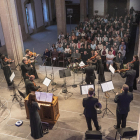 Un moment del concert d’ahir de l’Orquestra Barroca Catalana al Paranimf de la Universitat de Cervera.