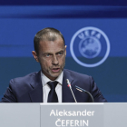 Aleksander Ceferin durant el recent congrés de la UEFA.