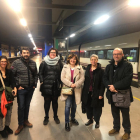 Feixa, Font i Tapia, amb altres lleidatans que cada dia van a treballar a Barcelona en trens Avant.