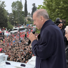 El president turc Recep Tayyip Erdogan s’adreça als seus seguidors després de guanyar les eleccions.