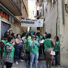 Miembros de la PAH bloquearon la calle que da a la entrada del bloque.