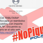 El missatge fraudulent difós per la Policia Nacional.