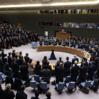 Cancellers i diplomàtics ahir a la reunió del Consell de Seguretat de les Nacions Unides.