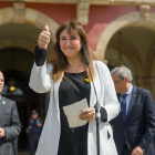 La presidenta de Junts, Laura Borràs, en una imatge presa després de conèixer-se la sentència del TSJC.