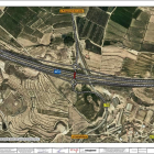 Mapa del punto de la AP-2 donde el Ministerio de Transportes construirá un nuevo enlace en Castelldans