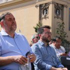 Oriol Junqueras i Pere Aragonès, a la Festa de la República celebrada ahir a Barcelona.