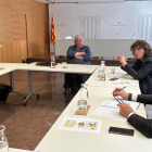 Un moment de la reunió amb la comunitat de regants dels Canals d'Urgell.