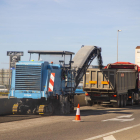 Obres a l'entrada a lleida.