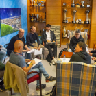 Un moment de la reunió tècnica amb FCF, Paeria i Lleida Esportiu, ahir al Camp d’Esports.