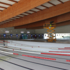 La piscina de Tàrrega, en una imatge durant les obres de millora que es porten a terme.