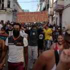 Una de las marchas de manifestantes cubanos críticos con el Gobierno el lunes en La Habana.