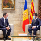La reunión de ambos presidentes en el Palau de la Generalitat.