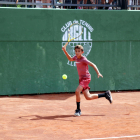 El leridano Víctor Palomar, durante su partido de ayer.