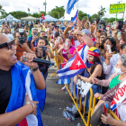 El grupo cubano Gente se Zona actuó en un concierto de apoyo a las protestas convocada en Miami.