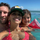 Messi colgó fotos en sus redes sociales de sus vacaciones en familia.