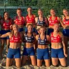 Uniforme amb què les jugadores de Noruega van disputar el partit pel bronze.
