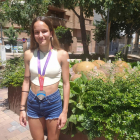 Berta Segura regresó ayer a Lleida con la medalla de plata del 4x400 del Europeo Sub’20.