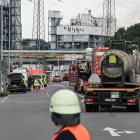 Imatge de la zona industrial a Leverkusen on es va produir l’explosió.