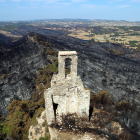Parte de la zona quemada vista desde el castillo de Queralt.
