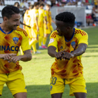 Chuli y Quadri se animaron con un baile tras el primer gol.