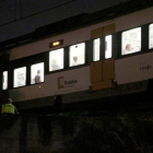 Passatgers a dins del tren que ha atropellat mortalment quatre persones a Montmeló.