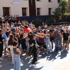 Estudiantes de Inefc Pirineus, ayer durante una de las actividades.