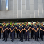 Els 17 nous agents de la Guàrdia Urbana que en els propers mesos faran formació de pràctiques.