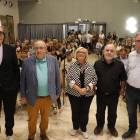 Tatxo Benet, Antoni Gelonch, Anna Gómez, Ferran Sáez i Jordi Souto, ahir abans del debat cultural.