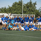 Les jugadores de l’AEM B celebren la seua segona victòria de la Lliga, ambdós com a locals.