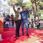 Pedro Sánchez i Salvador Illa, ahir a la Festa de la Rosa que va celebrar el PSC.