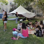 La ‘Haima per un Sàhara lliure’ va tornar ahir el Rectorat de la Universitat de Lleida.