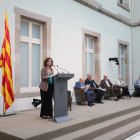 Un moment de l’homenatge a Joan Oró, en el qual va participar, entre d’altres, l’expresident Jordi Pujol.