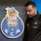 Xavi Hernández, ahir a la sala de premsa de l’estadi Do Dragao de Porto.