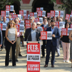 La concentració del col·lectiu esportiu català ahir davant el Parlament.