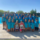 Les dos mundialistes, amb els competidors del CN Lleida.