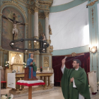 El moment de la benedicció ahir de la Mare de Déu d’Escarp.