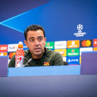 Xavi Hernández, ahir en roda de premsa.