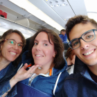 Marta Morera, amb la seua mare i el seu germà, en el viatge que van fer a Nova York l’estiu passat.