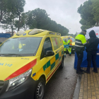 L’ambulància al lloc del crim a Getafe.