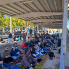 La comunitat musulmana Ibn Hazm va resar ahir en un dels coberts de la Fira de Lleida a Cappont.