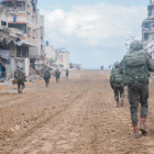 Imatge facilitada per l’Exèrcit israelià de tropes a peu als carrers de Gaza.